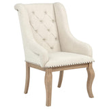 Brockway Upholstered Arm Chair Barley Brown (Set of 2) | Brown | Barley Brown/Cream | 110293