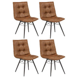 Aiken Faux Leather Upholstered Dining Side Chair Saddle Brown (Set of 4) | Brown | Saddle | 110302SDL