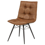 Aiken Faux Leather Upholstered Dining Side Chair Saddle Brown (Set of 4) | Brown | Saddle | 110302SDL