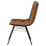 Aiken Faux Leather Upholstered Dining Side Chair Saddle Brown (Set of 4) | Brown | Saddle | 110302SDL