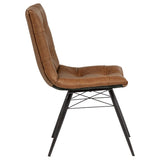 Aiken Faux Leather Upholstered Dining Side Chair Saddle Brown (Set of 4) | Brown | Saddle | 110302SDL