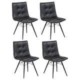 Aiken Faux Leather Upholstered Dining Side Chair Charcoal Grey (Set of 4)