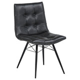 Aiken Faux Leather Upholstered Dining Side Chair Charcoal Grey (Set of 4)