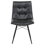 Aiken Faux Leather Upholstered Dining Side Chair Charcoal Grey (Set of 4) | Black | Charcoal | 110302