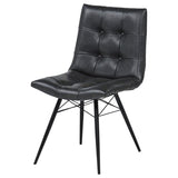 Aiken Faux Leather Upholstered Dining Side Chair Charcoal Grey (Set of 4) | Black | Charcoal | 110302