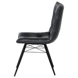 Aiken Faux Leather Upholstered Dining Side Chair Charcoal Grey (Set of 4) | Black | Charcoal | 110302