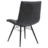 Aiken Faux Leather Upholstered Dining Side Chair Charcoal Grey (Set of 4) | Black | Charcoal | 110302
