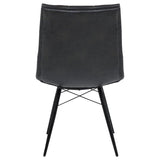 Aiken Faux Leather Upholstered Dining Side Chair Charcoal Grey (Set of 4)