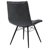 Aiken Faux Leather Upholstered Dining Side Chair Charcoal Grey (Set of 4) | Black | Charcoal | 110302