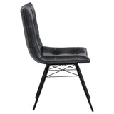 Aiken Faux Leather Upholstered Dining Side Chair Charcoal Grey (Set of 4)