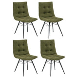 Aiken Fabric Upholstered Dining Side Chair Saddle Forest Green (Set of 4) | Green | Forest | 110332FRT