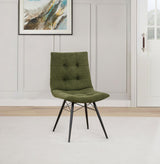 Aiken Fabric Upholstered Dining Side Chair Saddle Forest Green (Set of 4) | Green | Forest | 110332FRT