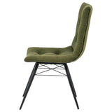 Aiken Fabric Upholstered Dining Side Chair Saddle Forest Green (Set of 4) | Green | Forest | 110332FRT