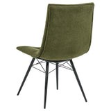 Aiken Fabric Upholstered Dining Side Chair Saddle Forest Green (Set of 4) | Green | Forest | 110332FRT