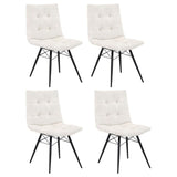 Aiken Fabric Upholstered Dining Side Chair Saddle Stone White (Set of 4) | Beige | Stone | 110332STN