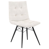 Aiken Fabric Upholstered Dining Side Chair Saddle Stone White (Set of 4) | Beige | Stone | 110332STN