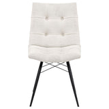 Aiken Fabric Upholstered Dining Side Chair Saddle Stone White (Set of 4) | Beige | Stone | 110332STN
