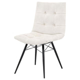 Aiken Fabric Upholstered Dining Side Chair Saddle Stone White (Set of 4) | Beige | Stone | 110332STN