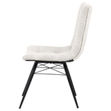 Aiken Fabric Upholstered Dining Side Chair Saddle Stone White (Set of 4) | Beige | Stone | 110332STN