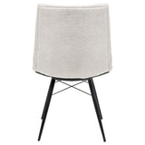 Aiken Fabric Upholstered Dining Side Chair Saddle Stone White (Set of 4) | Beige | Stone | 110332STN