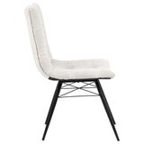 Aiken Fabric Upholstered Dining Side Chair Saddle Stone White (Set of 4) | Beige | Stone | 110332STN