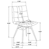Aiken Fabric Upholstered Dining Side Chair Saddle Stone White (Set of 4) | Beige | Stone | 110332STN