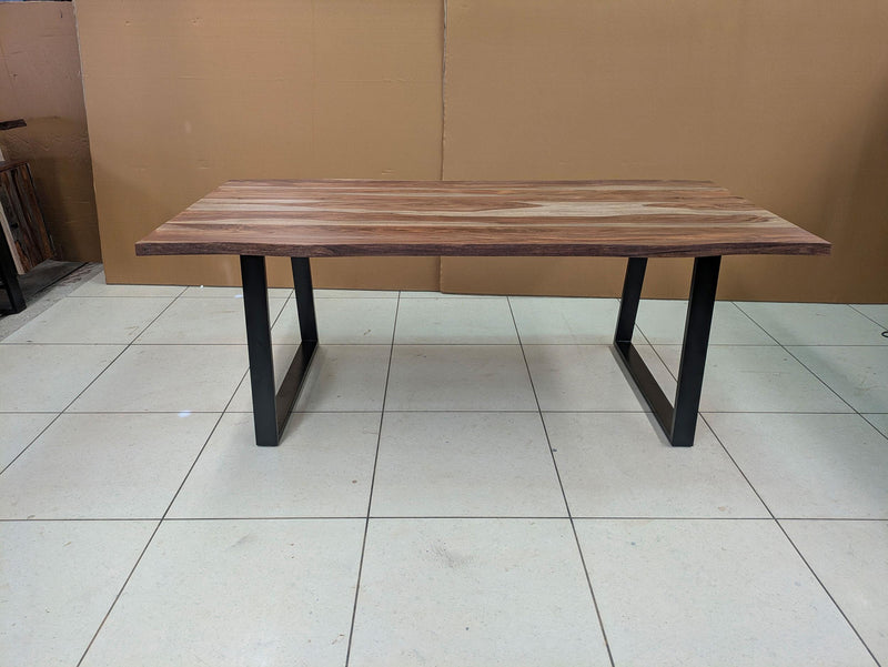 Selwyn 80-inch Live Edge Solid Wood Dining Table Light Sheesham