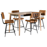Partridge 5-piece Counter Dining Set Sheesham and Camel | Brown | Antique Camel | 110578-S5C