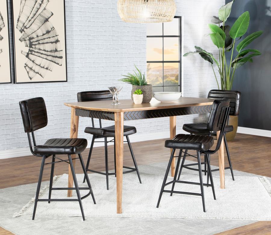 Partridge 5-piece Counter Dining Set Sheesham and Espresso | Black | Antique Espresso | 110578-S5E