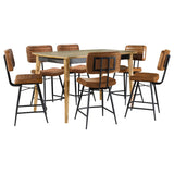 Partridge 7-piece Counter Dining Set Sheesham and Camel | Brown | Antique Camel | 110578-S7C