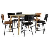 Partridge 7-piece Counter Dining Set Espresso and Camel | Black | Antique Espresso / Antique Camel | 110578-S7