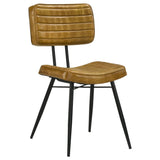 Misty Leather Upholstered Dining Side Chair Camel (Set of 2) | King | Brown | Antique Camel | 110642