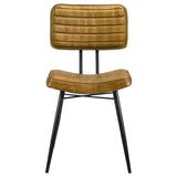 Misty Leather Upholstered Dining Side Chair Camel (Set of 2) | King | Brown | Antique Camel | 110642