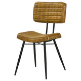 Misty Leather Upholstered Dining Side Chair Camel (Set of 2) | King | Brown | Antique Camel | 110642