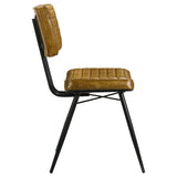 Misty Leather Upholstered Dining Side Chair Camel (Set of 2) | King | Brown | Antique Camel | 110642