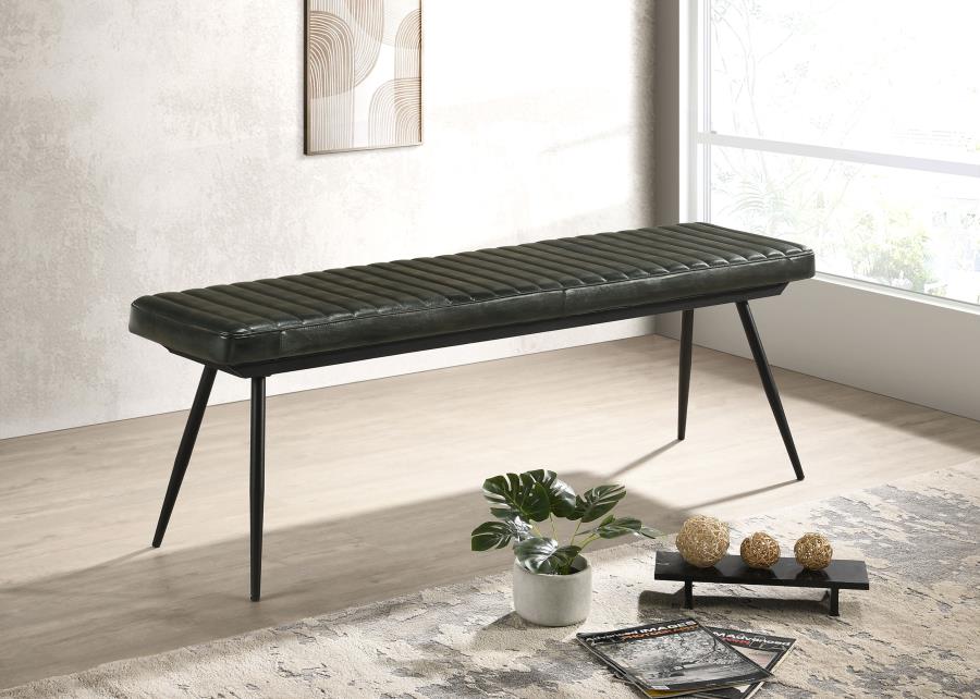 Misty Leather Upholstered Dining Bench Antique Espresso | Black | Antique Espresso | 110653