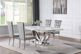 Kerwin 5-piece Rectangular Dining Table Set Grey and Chrome | 111101-S5G