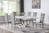 Kerwin 7-piece Rectangular Dining Table Set Grey and Chrome | 7-piece | 111101-S7G