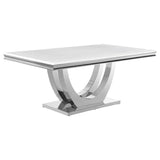 Kerwin Rectangular 71-inch Stone Top Dining Table White | White | White Marble | 111101
