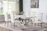 Kerwin Rectangular 71-inch Stone Top Dining Table White | White | White Marble | 111101