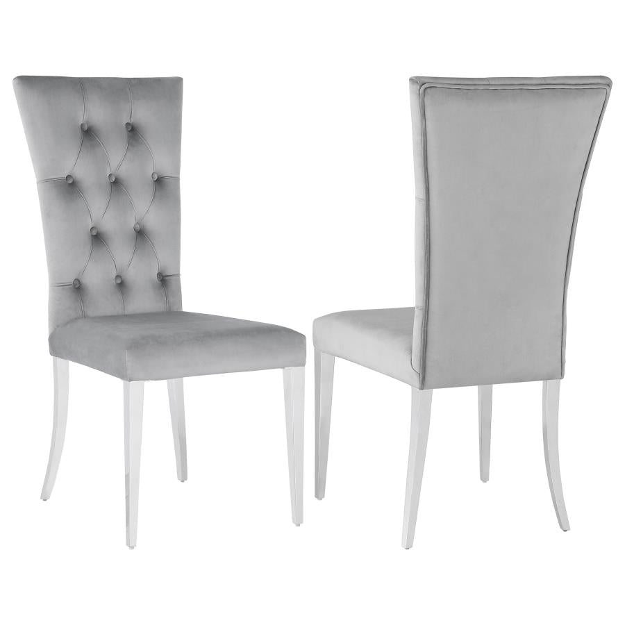 Kerwin Velvet Upholstered Dining Side Chair Grey (Set of 2) | Grey | 111103
