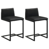 Vardon Genuine Leather Counter Height Chair Black (Set of 2) | Black | 112229BLK