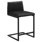 Vardon Genuine Leather Counter Height Chair Black (Set of 2) | Black | 112229BLK