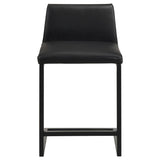 Vardon Genuine Leather Counter Height Chair Black (Set of 2) | Black | 112229BLK