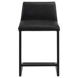 Vardon Genuine Leather Counter Height Chair Black (Set of 2) | Black | 112229BLK