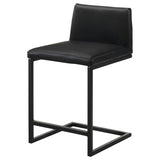 Vardon Genuine Leather Counter Height Chair Black (Set of 2) | Black | 112229BLK