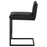 Vardon Genuine Leather Counter Height Chair Black (Set of 2) | Black | 112229BLK