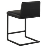 Vardon Genuine Leather Counter Height Chair Black (Set of 2) | Black | 112229BLK