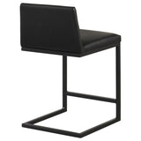 Vardon Genuine Leather Counter Height Chair Black (Set of 2) | Black | 112229BLK