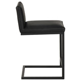 Vardon Genuine Leather Counter Height Chair Black (Set of 2) | Black | 112229BLK